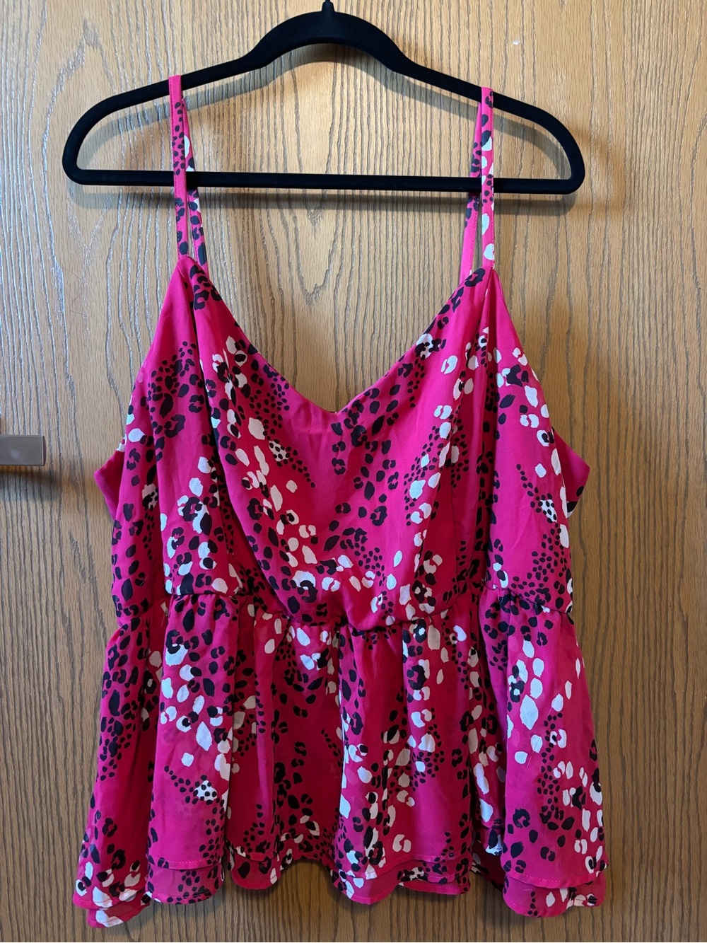 torrid Pink Animal Print Peplum Tank Top